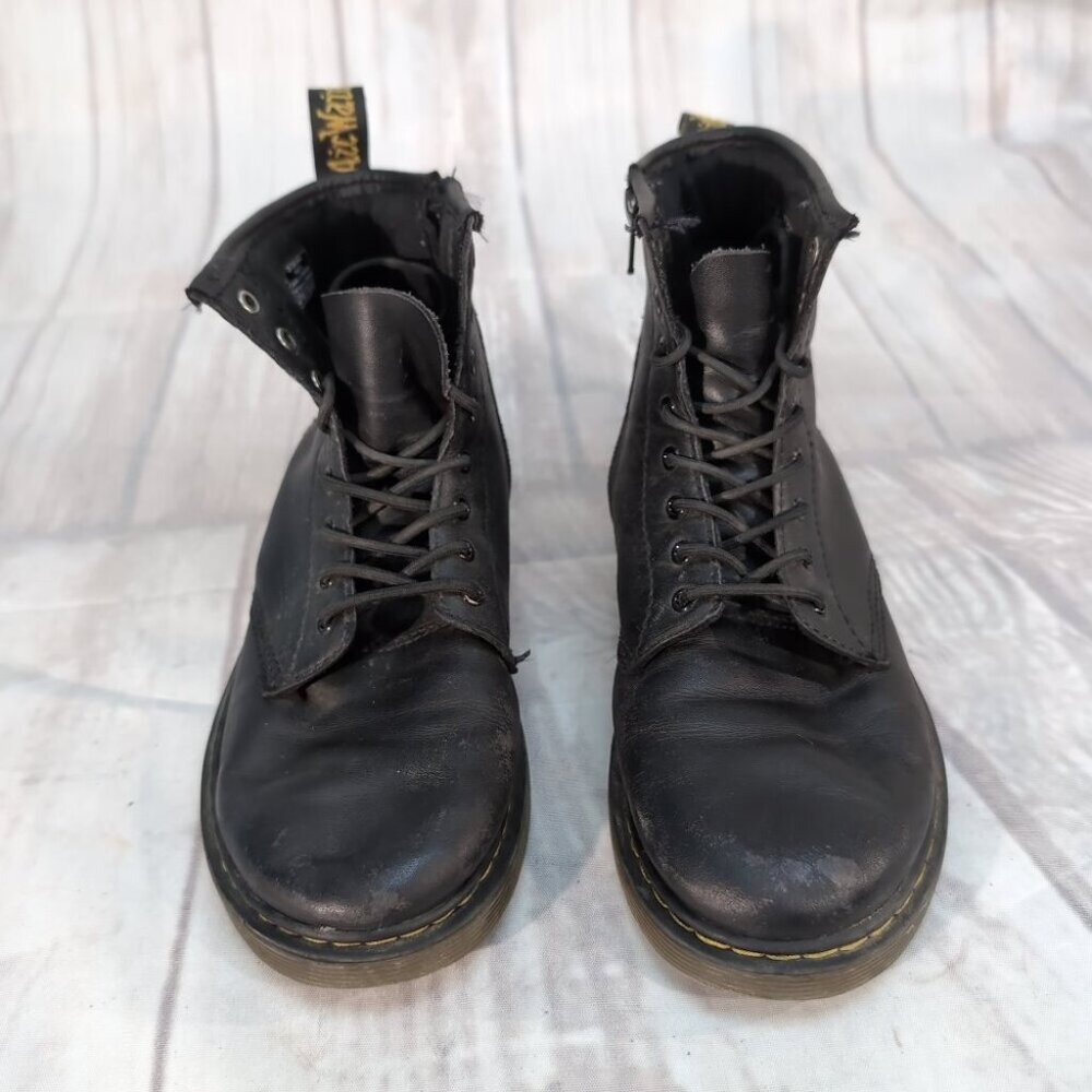 Dr. Martens 1460 Combat Boots Women’s 5 Black Leather Lace-Up Ankle Boots
